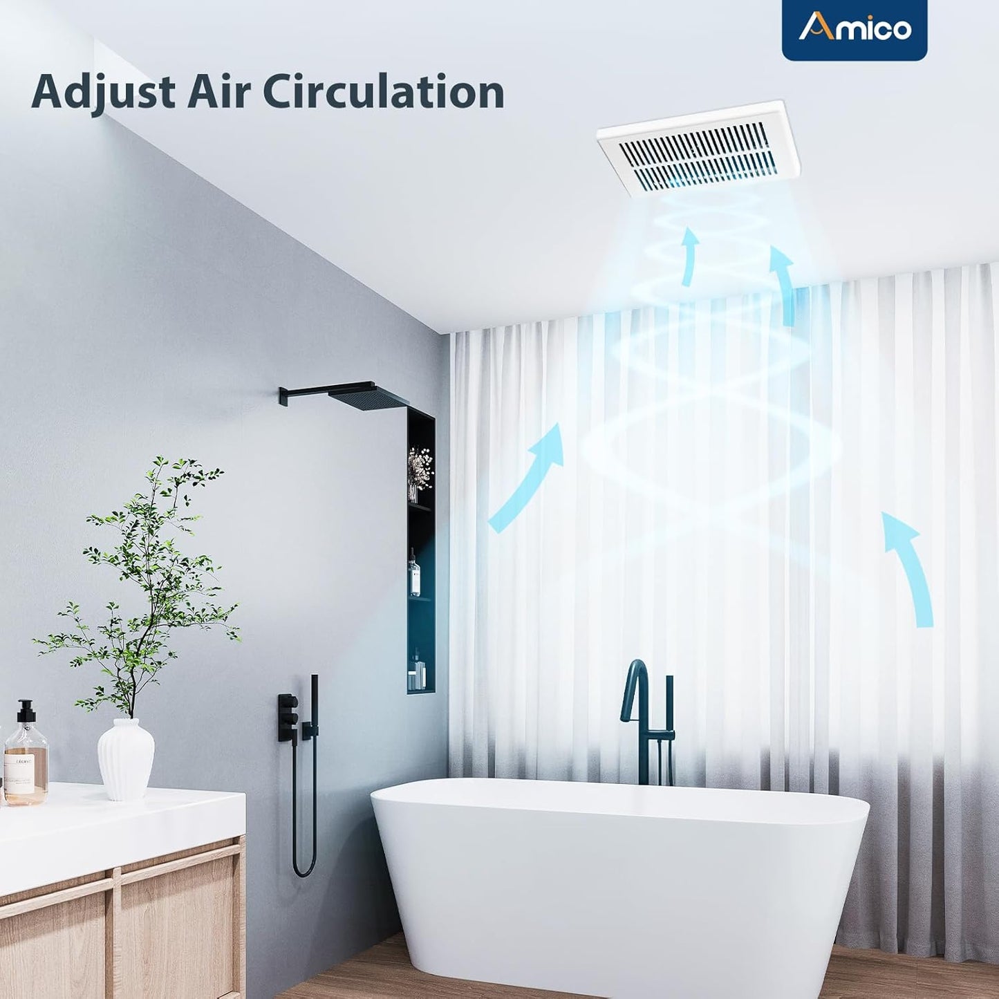 Bathroom Exhaust Fan 2 Pack, 80 CFM, 1.0 Sones, Low Noise, Easy to Install, Ceiling Mounted Retrofit Ventilation