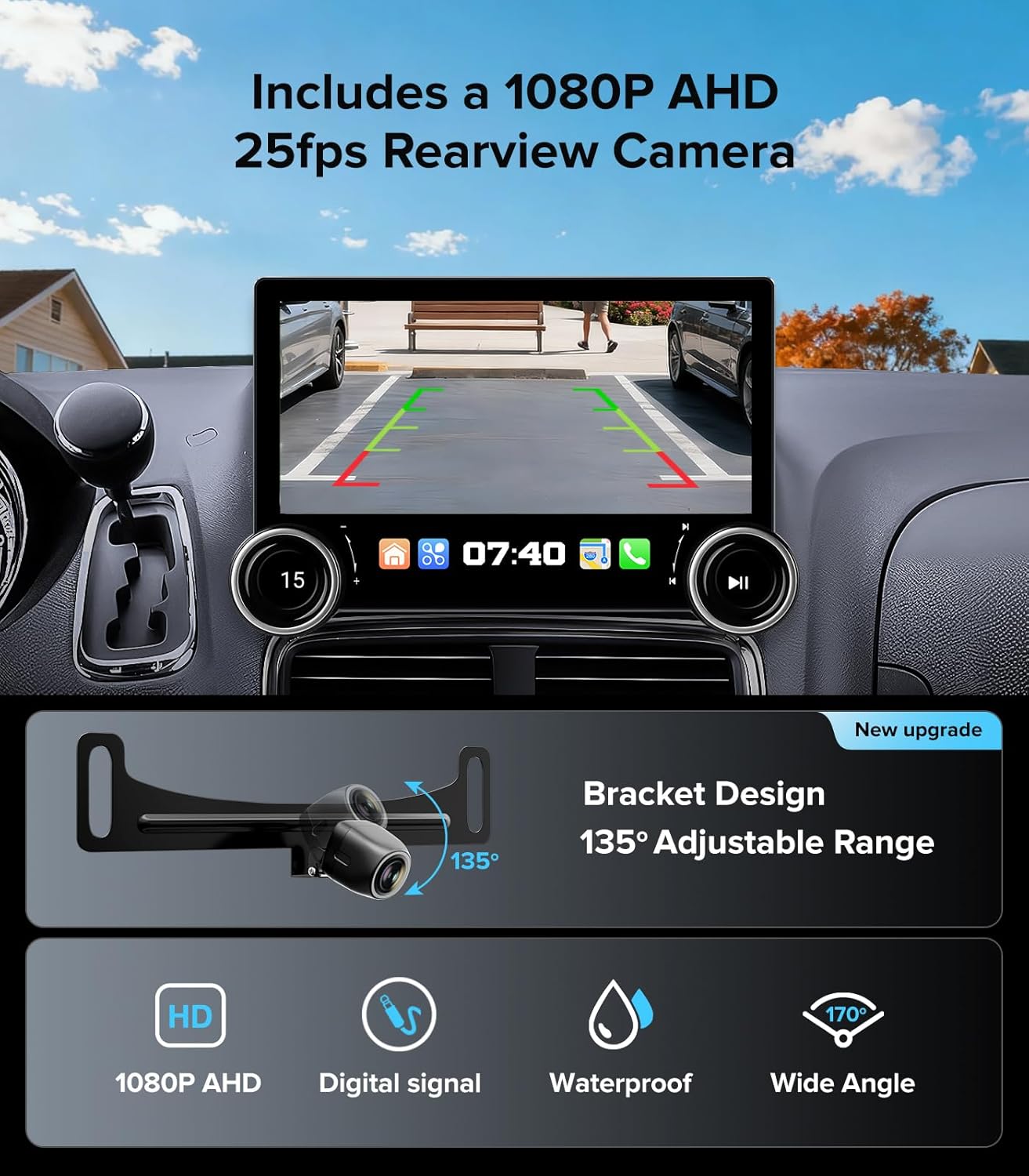 11.5 Inch Dual Knobs, Radio for Dodge Caravan 2011-2020 | Wireless CarPlay Android, QLED Touch Screen