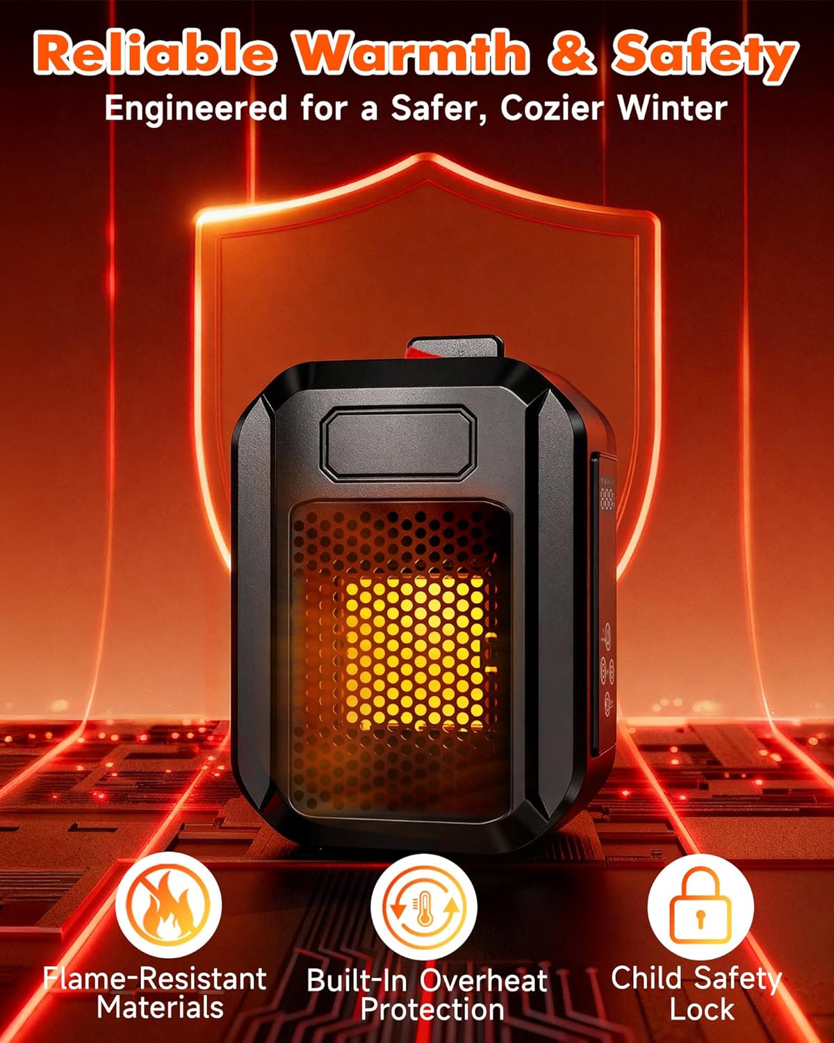 Dog House Heater with Thermostat & WiFi App Control, 68–104°F Adjustable Temp, 24H Timer, 500W Fast Heating