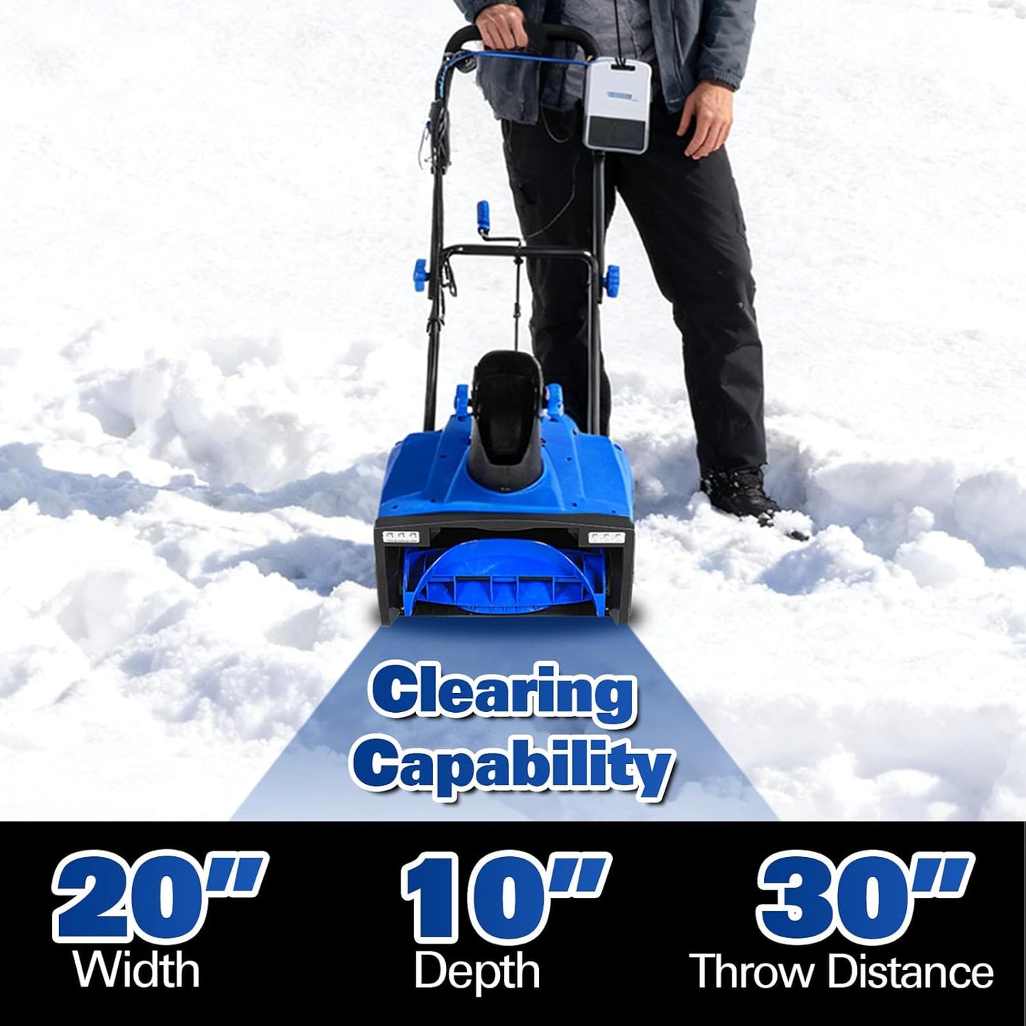 Corded Snow Blower 20 Inch, 15A Corded with Dual LED Headlights and 180° Rotating Chute, 30FT Throwing Distance