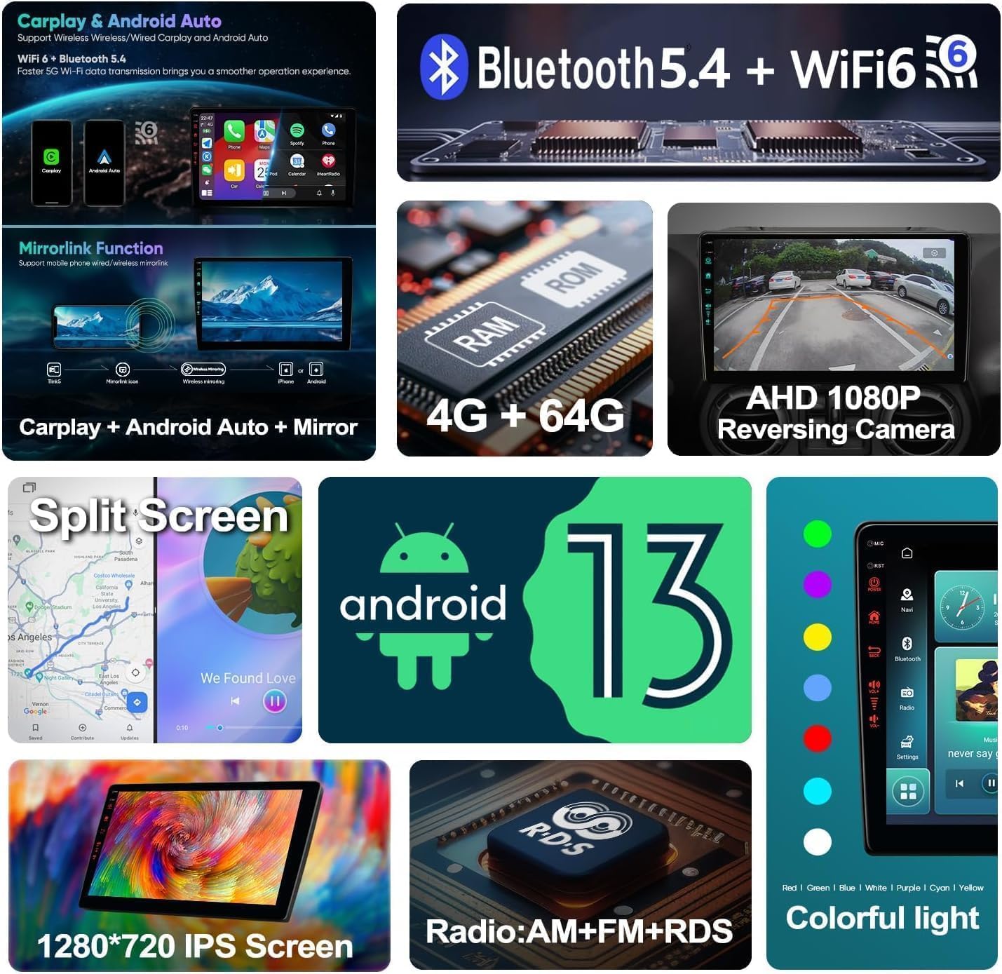 Chevy Silverado 2007-2013 Tahoe Equinox GMC Sierra Yukon Car Radio Android 13 Stereo with CarPlay Android