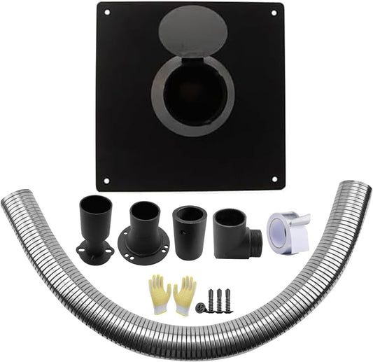 Generator Exhaust Extension Silencer Kit With Insulated Through-Wall Mounting Plate, Reduce Noise By 52%