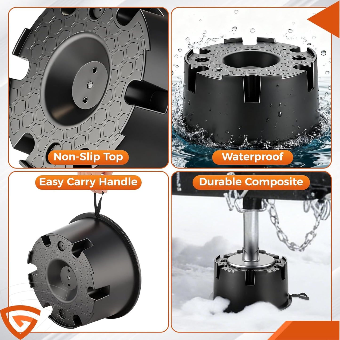 4PCS RV Jack Blocks, Stackable Heavy Duty Jack Pads with 40,000 lbs Load Capacity, 9' 5th Wheel & Scissor Stabilizers