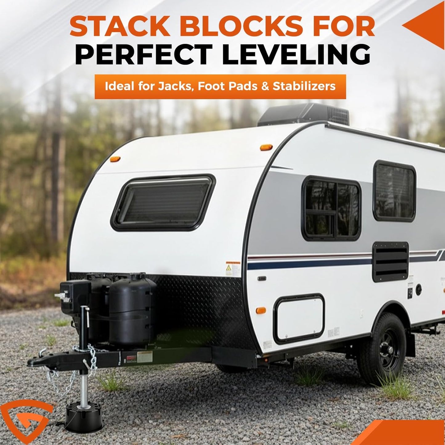 4PCS RV Jack Blocks, Stackable Heavy Duty Jack Pads with 40,000 lbs Load Capacity, 9' 5th Wheel & Scissor Stabilizers