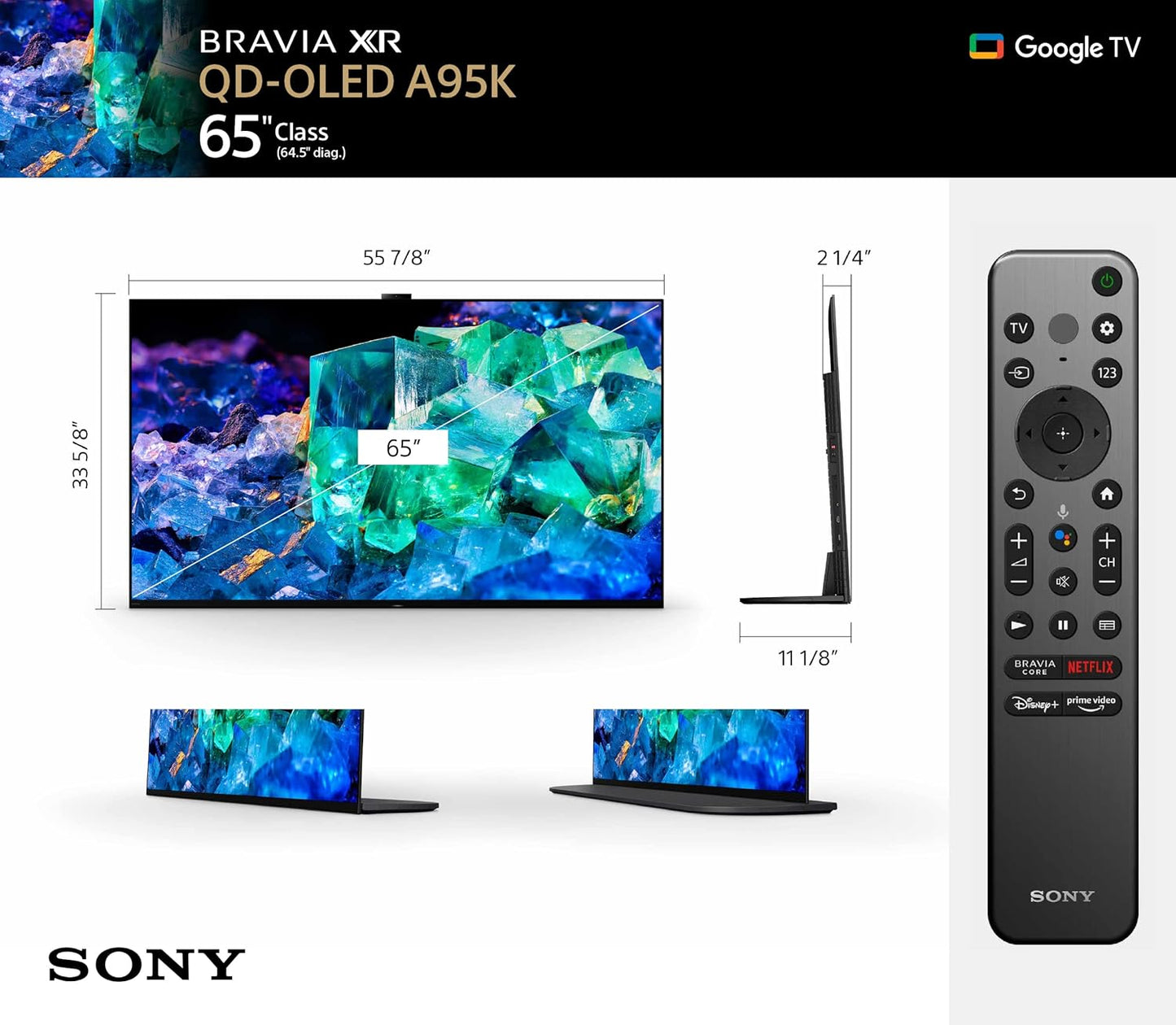 Sony 65' Bravia XR QD-OLED 4K Ultra HD Smart Google TV with PS5 Optimization