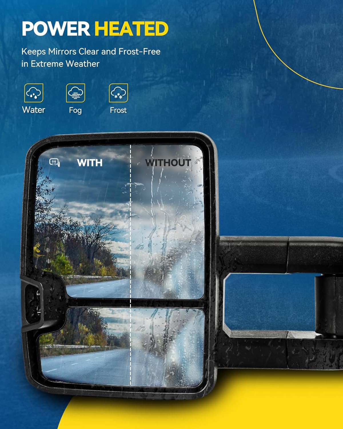 Towing Mirrors Compatible with 1999-2016 F-250 Super Duty, 1999-2016 F-350 Super Duty Towing Mirrors