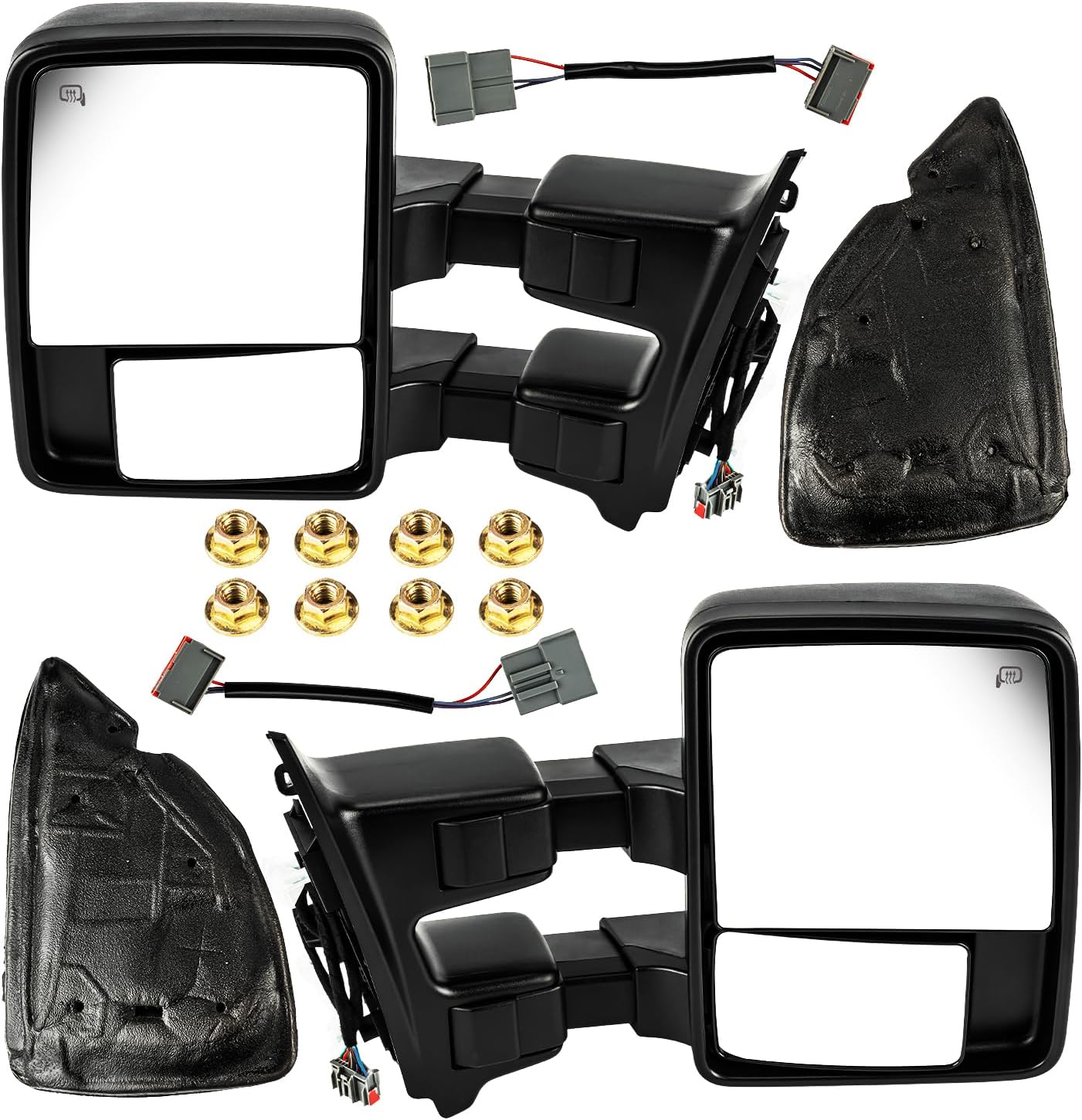 Towing Mirrors Compatible with 1999-2016 F-250 Super Duty, 1999-2016 F-350 Super Duty Towing Mirrors