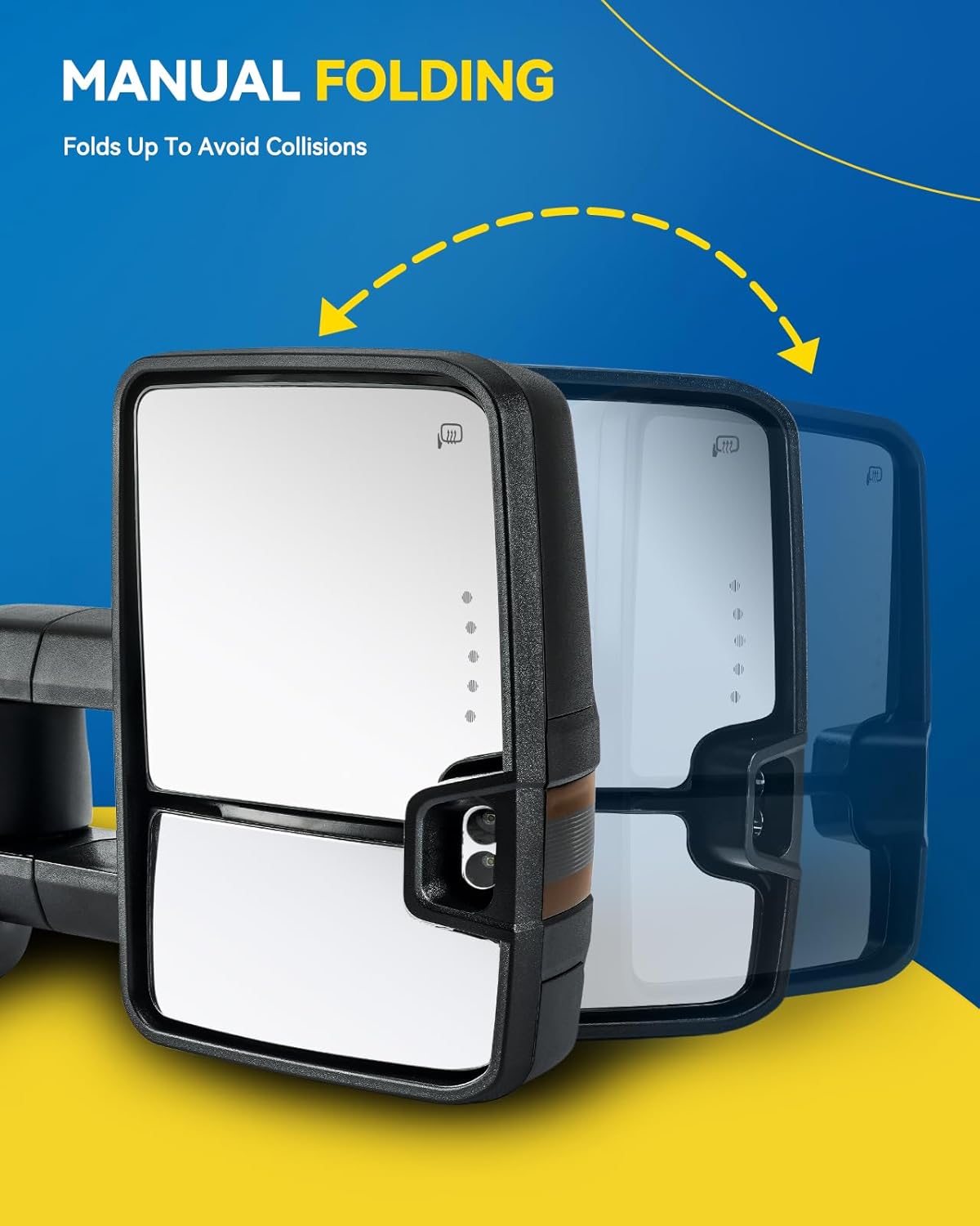 Towing Mirrors Compatible with 1999-2016 F-250 Super Duty, 1999-2016 F-350 Super Duty Towing Mirrors