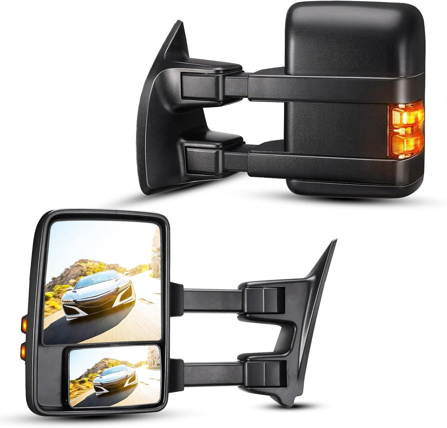 Towing Mirrors Compatible with 1999-2016 F-250 Super Duty, 1999-2016 F-350 Super Duty Towing Mirrors