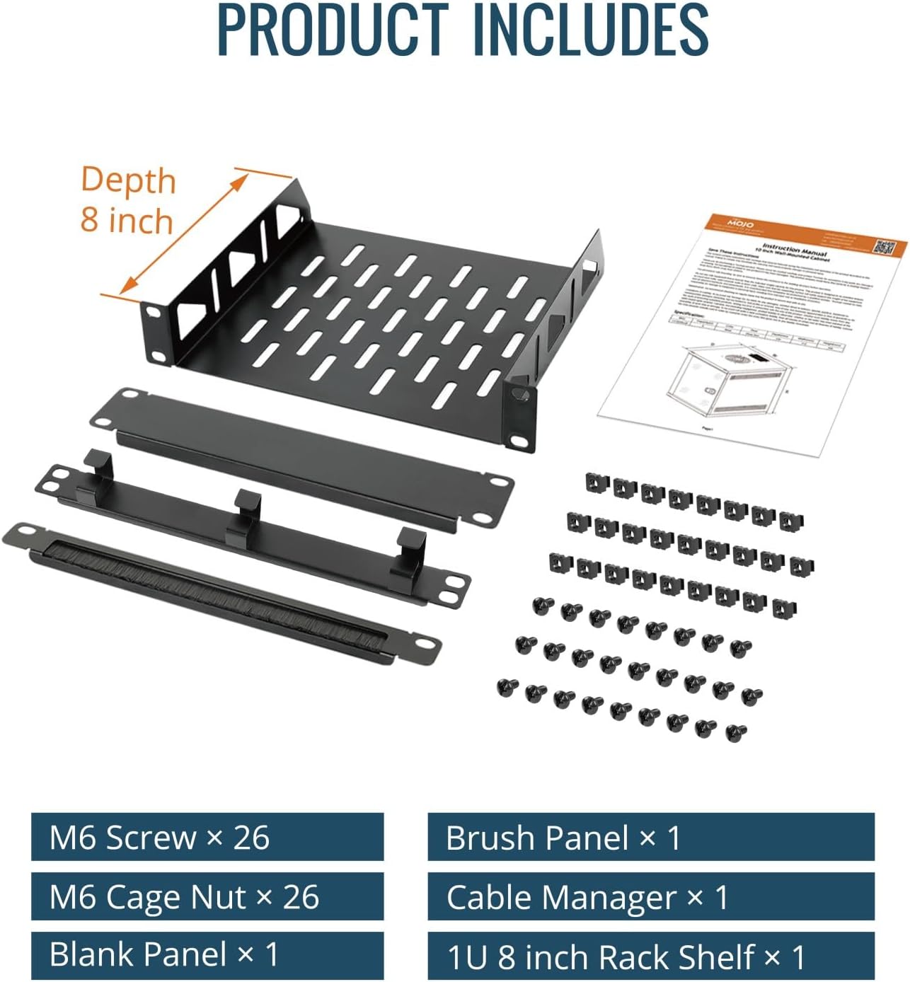 10 inch Rack, Wall Mount Network Cabinet Set,12.3W x 13D x 11.8H- Load Capacity 110Lbs(50 kg), White