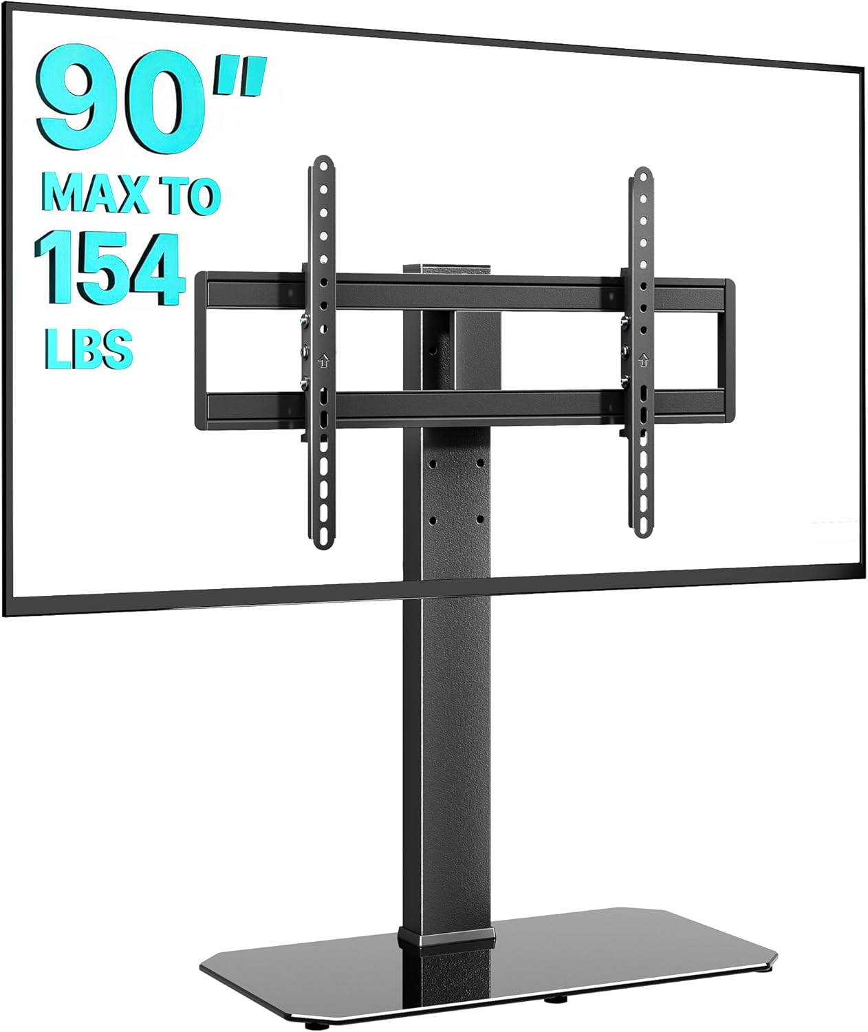 Swivel Universal TV Stand with Mount for 43-90'' TVs, Holds 154 lbs, Height Adjustable Large Table top tv Stand