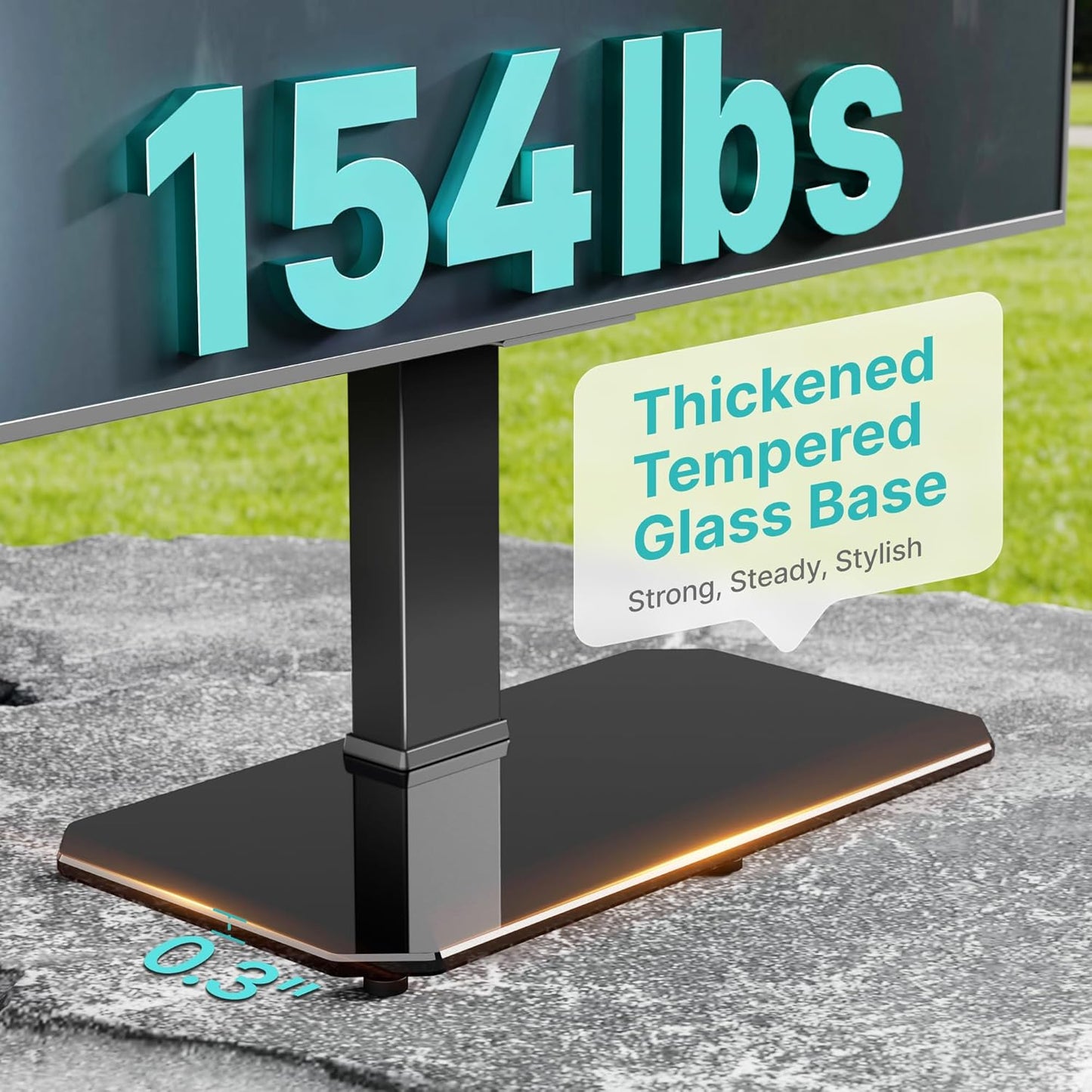 Swivel Universal TV Stand with Mount for 43-90'' TVs, Holds 154 lbs, Height Adjustable Large Table top tv Stand