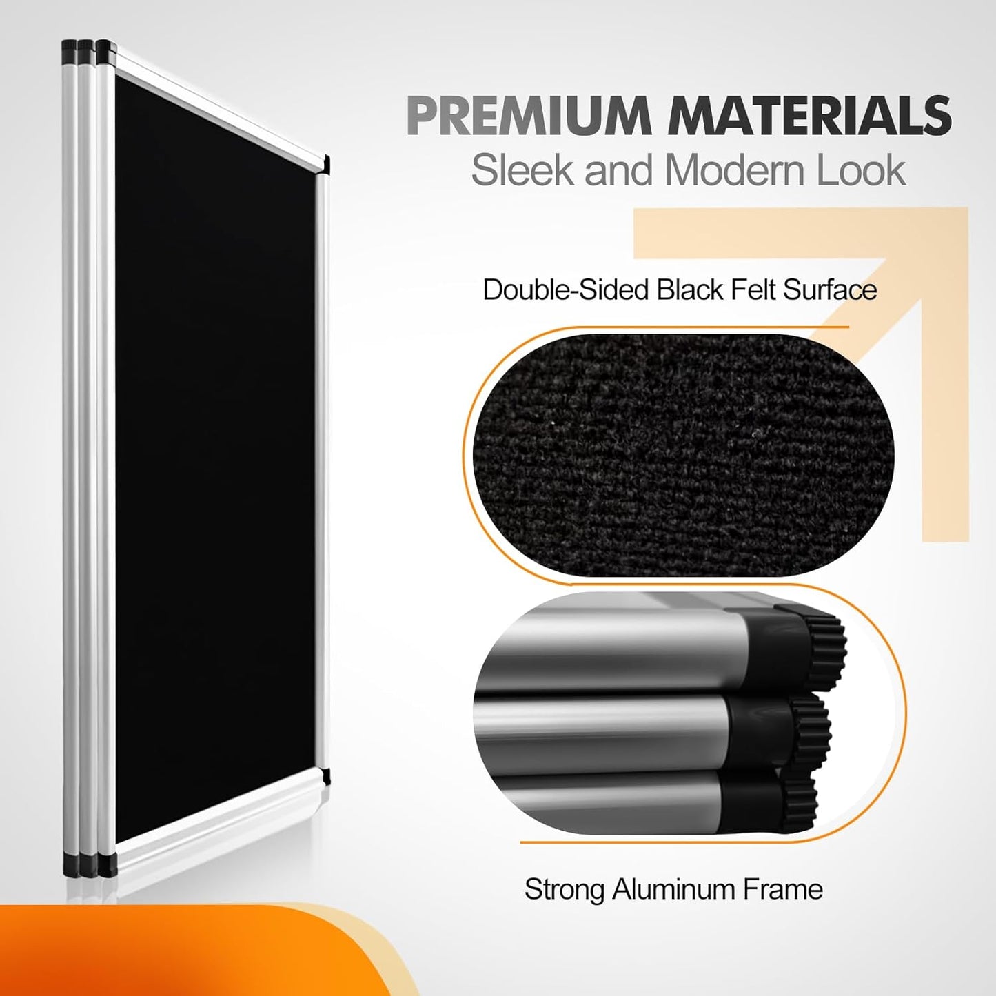 3+1 Panel Double-Sided Black Trifold Display Board with Storage Bag, 72 x 35.4 in Folding Tabletop Trifold Poster