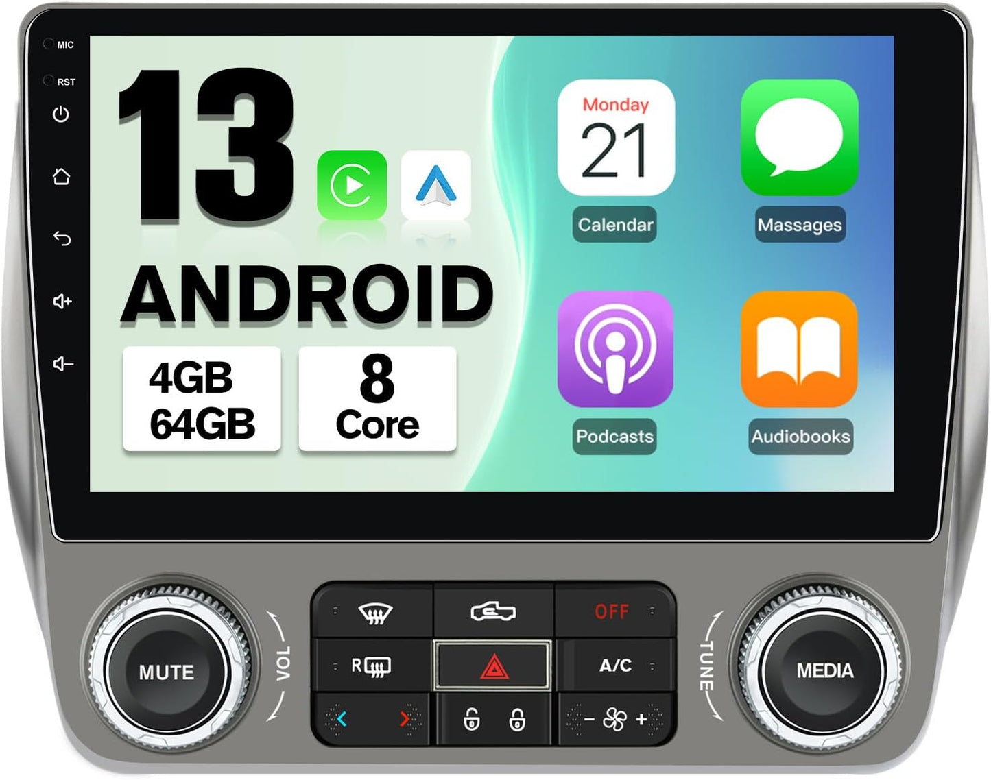 Car Radio for Chevrolet Camaro 2010-2015 with 9 inch Touchscreen, Carplay, Android, 8 Core 4GB+64GB