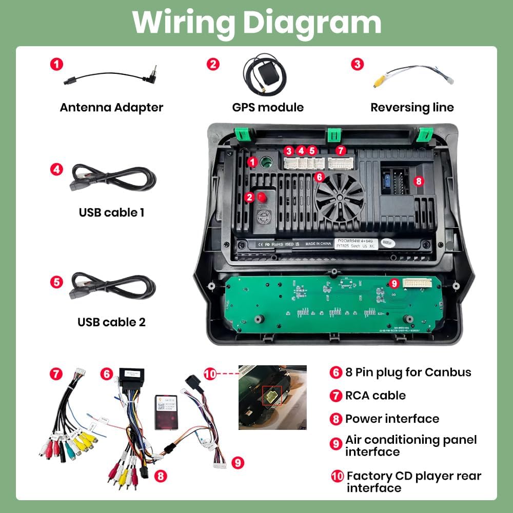 Car Radio for Chevrolet Camaro 2010-2015 with 9 inch Touchscreen, Carplay, Android, 8 Core 4GB+64GB