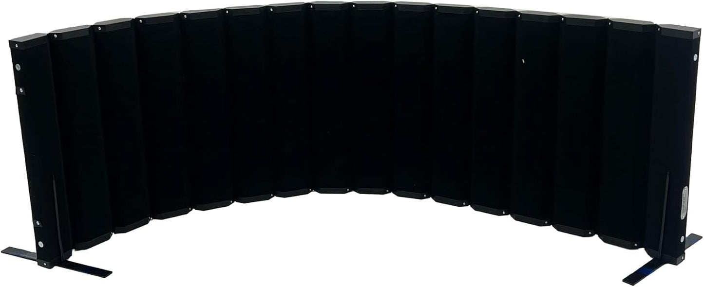 Acoustical Partition Wall - Sound Panel Classroom Office Room Divide, Easy Storage (Black, 8' Wide x 30' Tall)