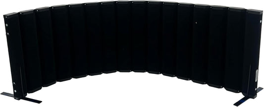 Acoustical Partition Wall - Sound Panel Classroom Office Room Divide, Easy Storage (Black, 8' Wide x 30' Tall)