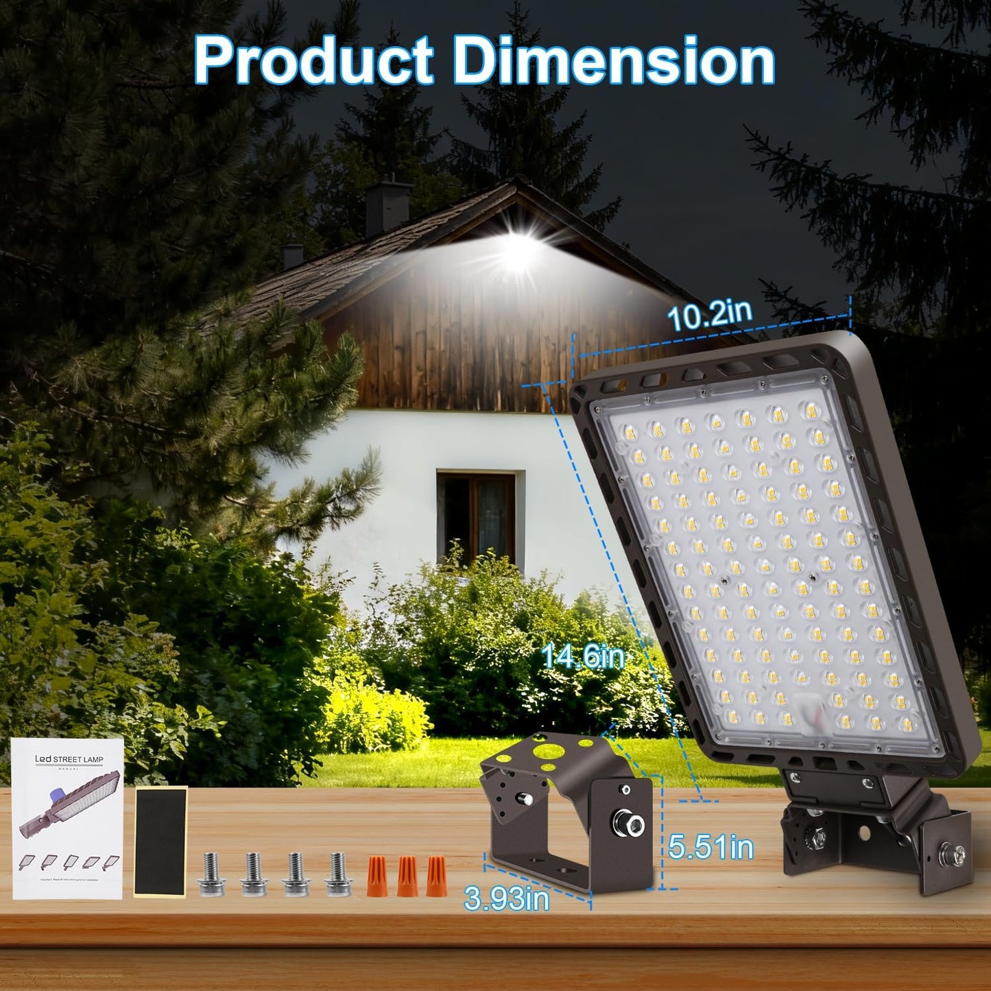 240W LED Parking Lot Lights-36000LM 5000K Daylight Bright Wall, Adjustable Mount IP65, with Photocell