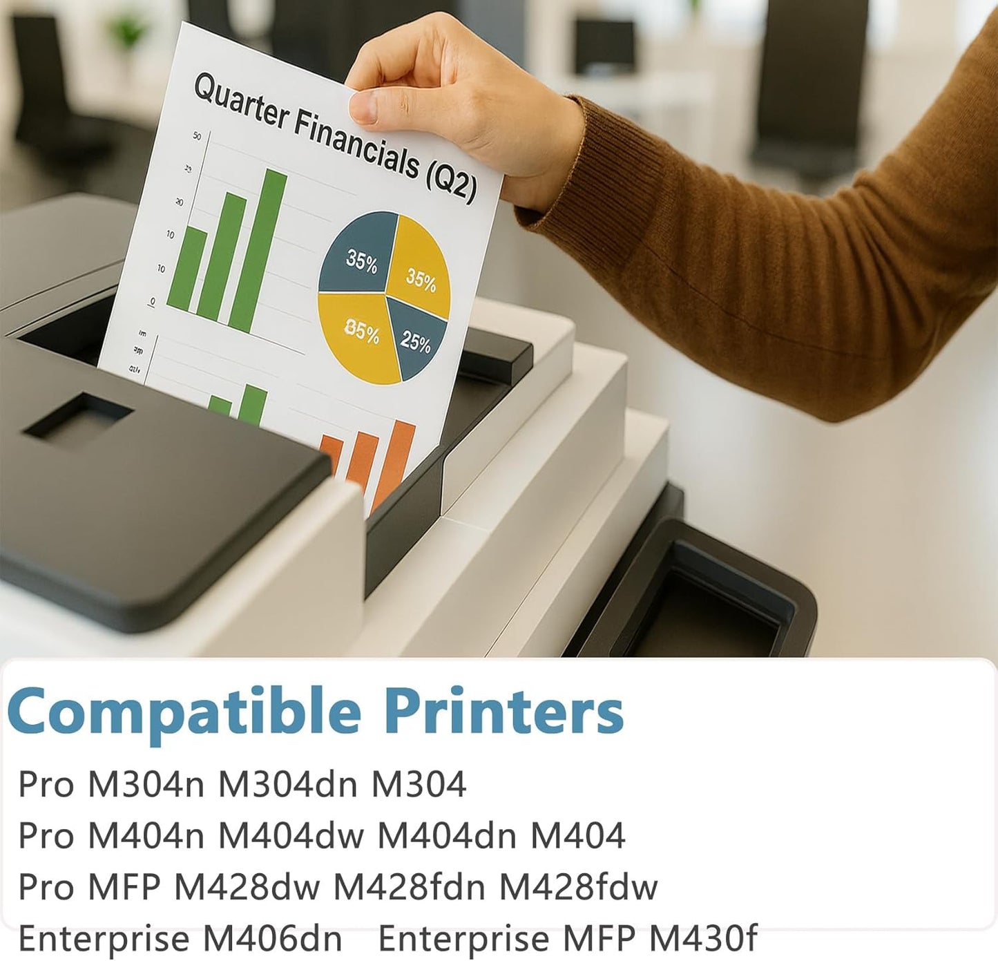 58A CF258A Black Toner Cartridges Compatible for HP 58 58X CF258X LaserJet Pro MFP M428dw, (2Pack)