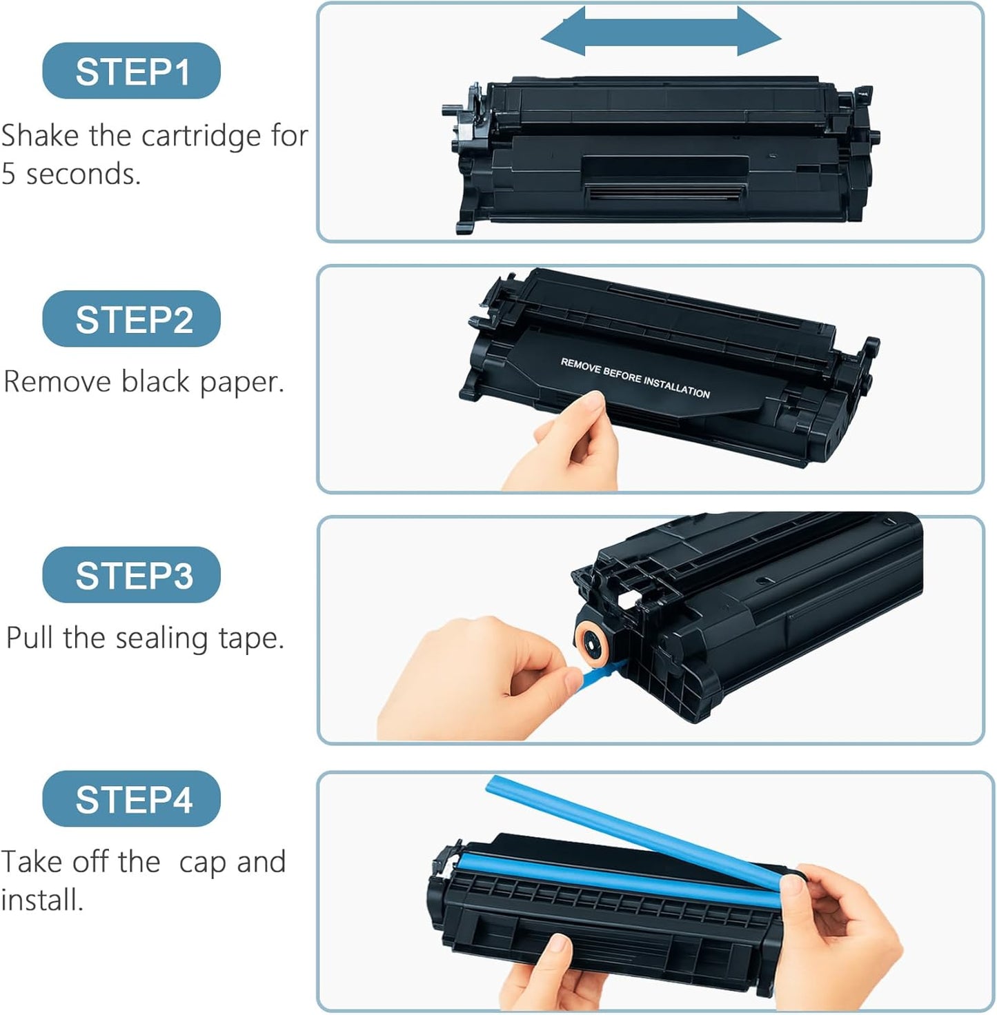 58A CF258A Black Toner Cartridges Compatible for HP 58 58X CF258X LaserJet Pro MFP M428dw, (2Pack)