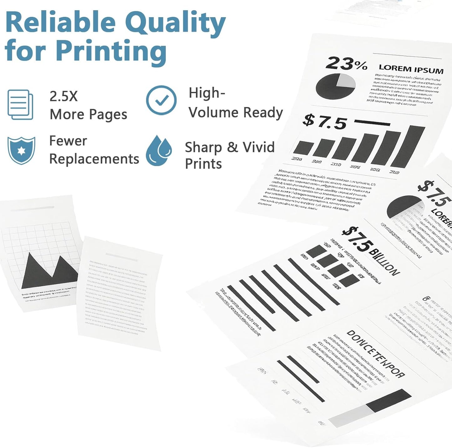 58A CF258A Black Toner Cartridges Compatible for HP 58 58X CF258X LaserJet Pro MFP M428dw, (2Pack)