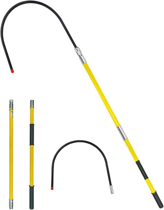 Rescue Hook, 18' Opening, High Voltage Insulated Rescue Hook Epoxy Resin Telescopic, 7.6-Foot