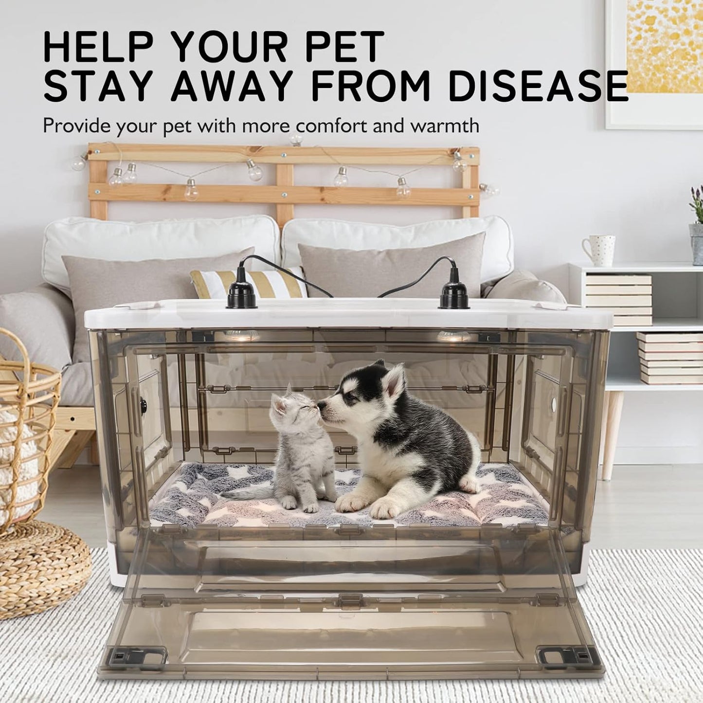 Puppy Incubator with Heating, Temperature Control, with Heating Mat (85L), 2026 New Puppy Incubators