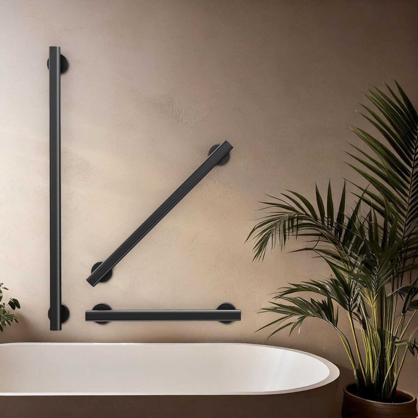 18' L Grab Bar, Matte Black/ADA Compliant Stainless Steel Safety Grab Bar for Bathroom