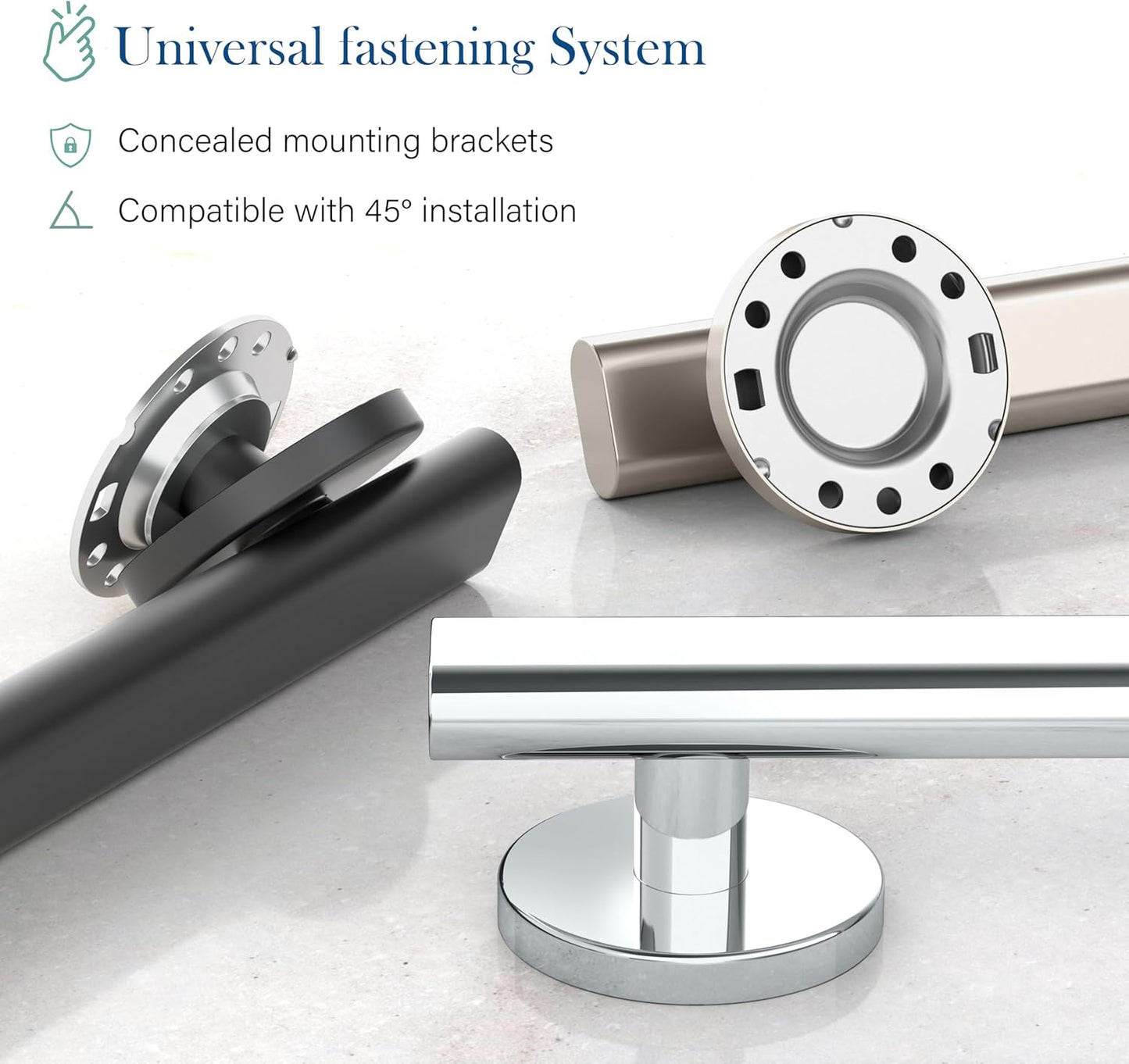 18' L Grab Bar, Matte Black/ADA Compliant Stainless Steel Safety Grab Bar for Bathroom