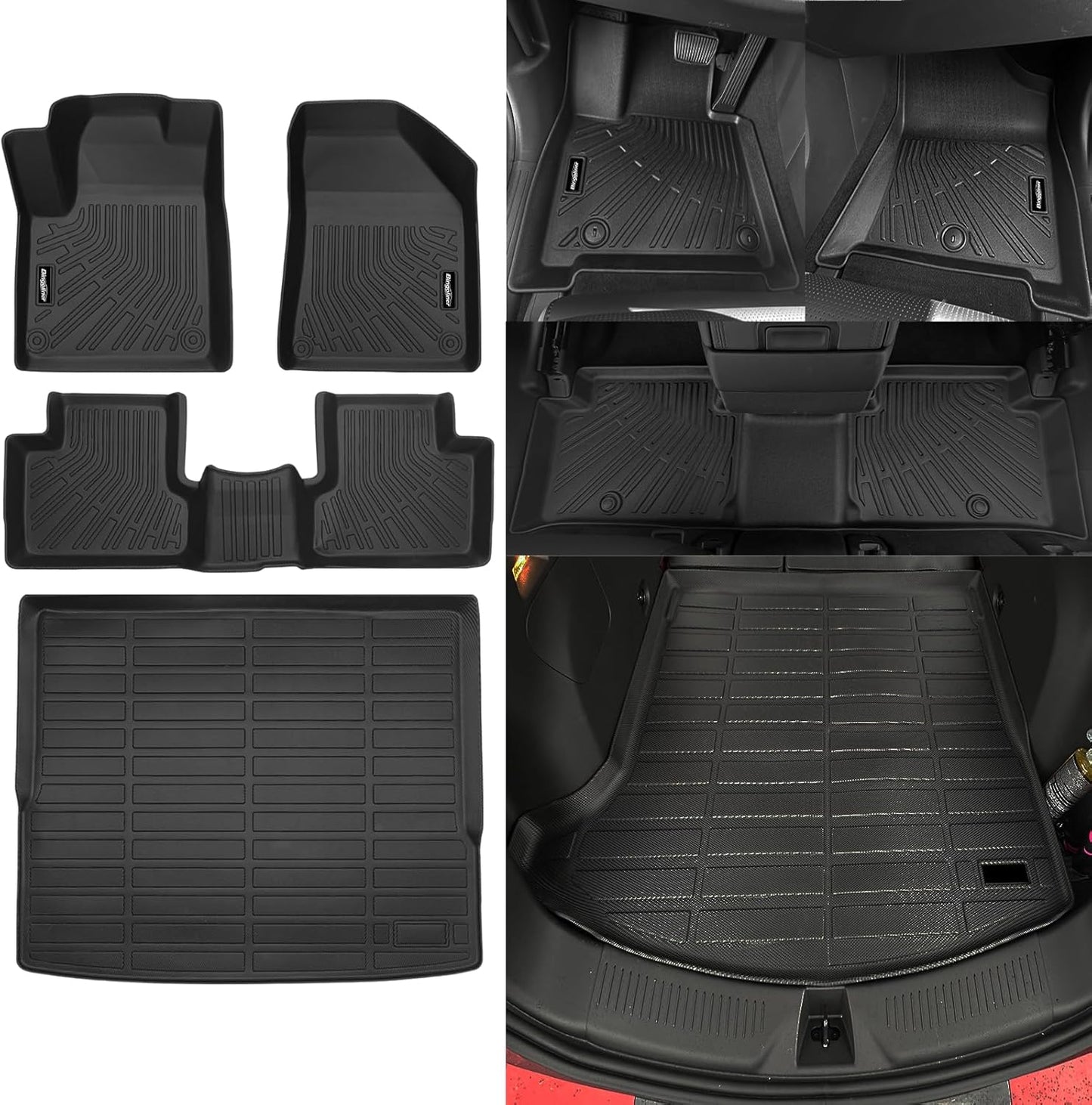 Floor Mats for 2019-2023 Jeep Cherokee (Not Fit Grand Cherokee), Trunk Mat All Weather TPE Protector