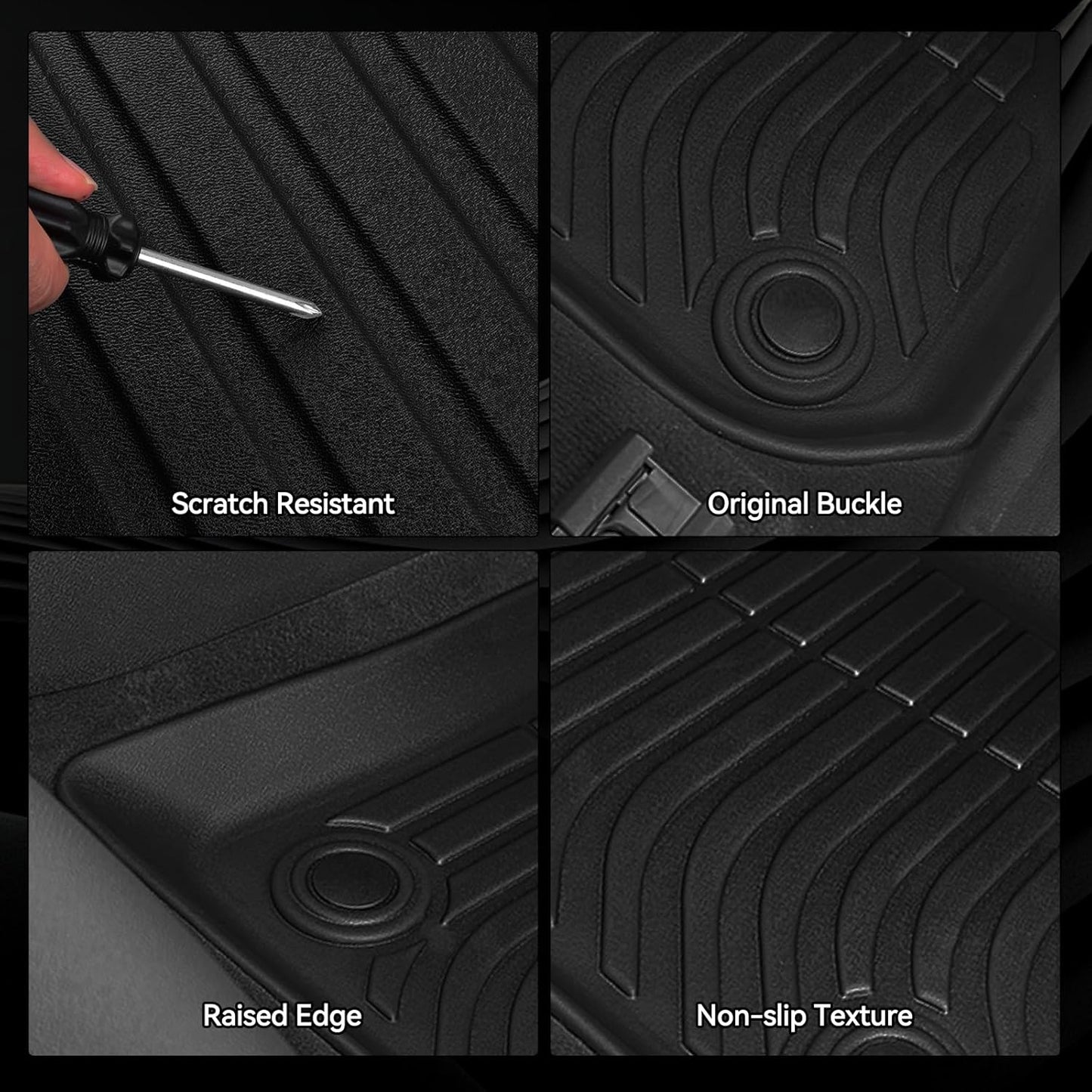 Floor Mats for 2019-2023 Jeep Cherokee (Not Fit Grand Cherokee), Trunk Mat All Weather TPE Protector