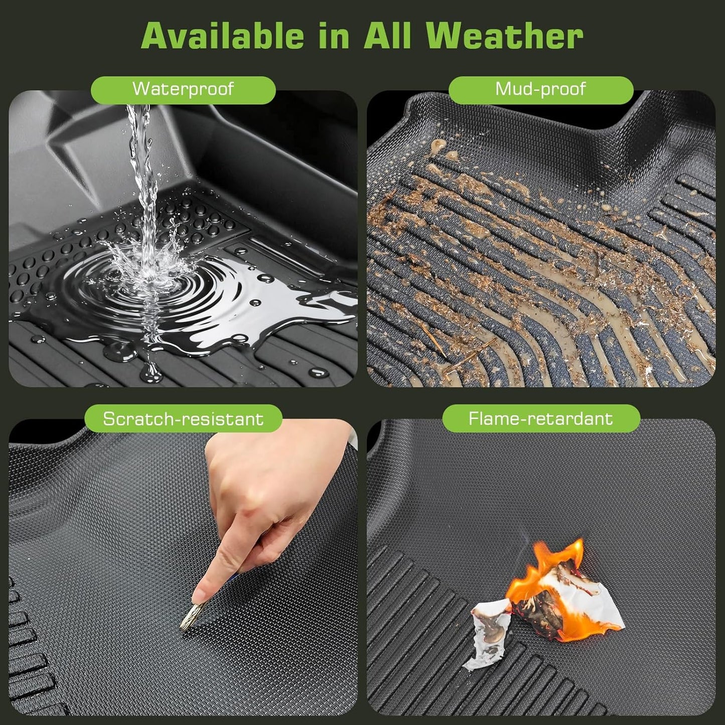 Floor Mats for Honda Pilot 2009-2015 (Fit for 2009-2015 Honda Pilot EX/EX-L/LX/SE/Touring)