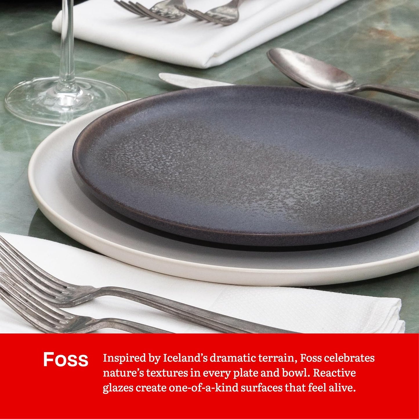 Eater x Zwiesel Fortessa Foss Stoneware, 12 Piece Dinnerware Set (Service for 4), Thermal White