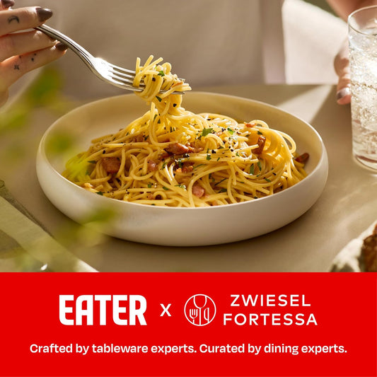 Eater x Zwiesel Fortessa Foss Stoneware, 12 Piece Dinnerware Set (Service for 4), Thermal White