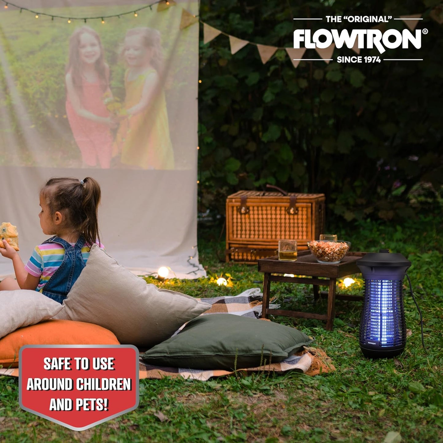 Outdoor Bug Zapper, 4000 Volt Electric Insect Killer with 3/4 Acre Coverage, Non-Clogging Shock Grid, Mosquitoes, Flies