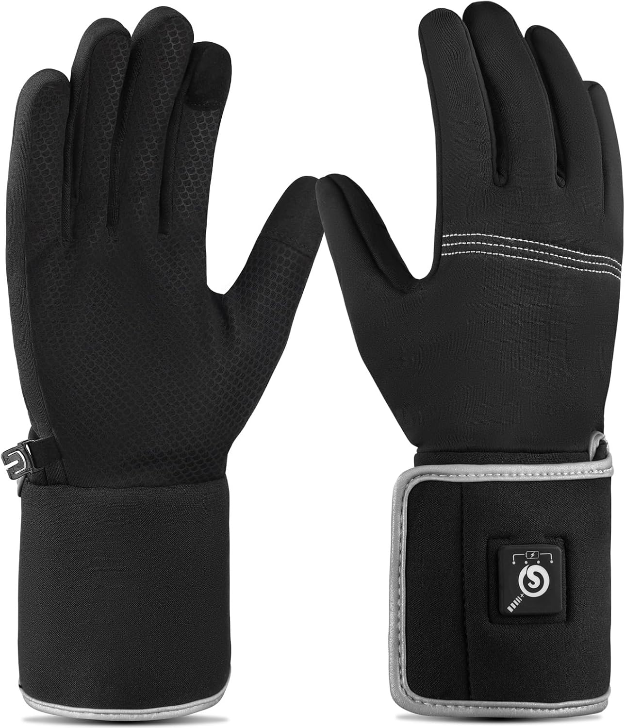 Heated Glove Liners for Men & Women, 7.4V 2200mAh Rechargeable Thin Gloves, 10s Fast Heating, (XXS)
