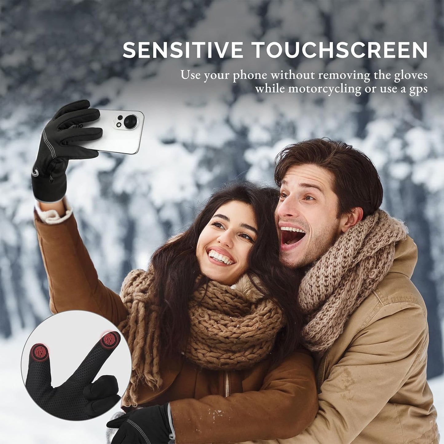 Heated Glove Liners for Men & Women, 7.4V 2200mAh Rechargeable Thin Gloves, 10s Fast Heating, (XXS)