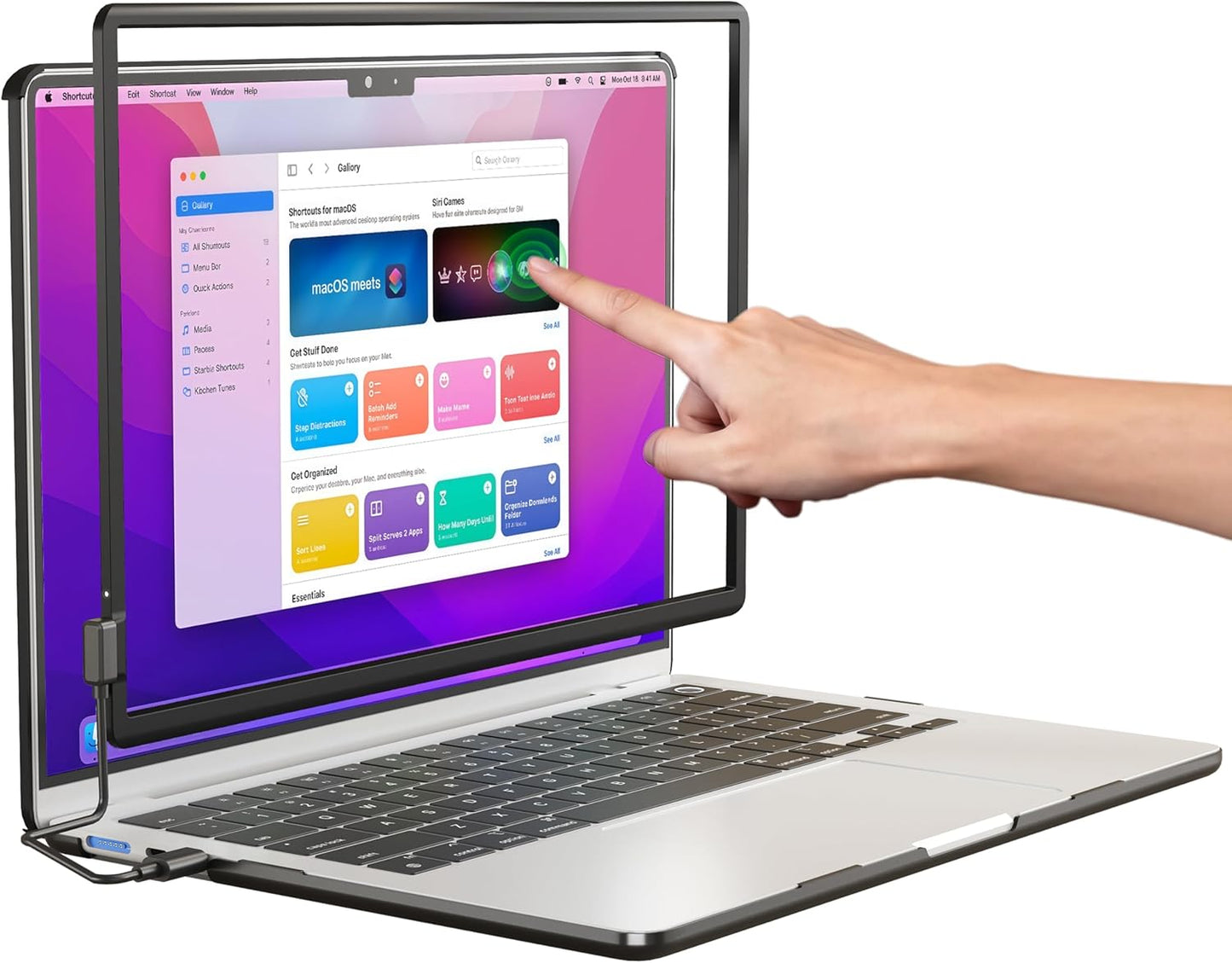 10-Point Infrared Touch Screen Frame for MacBook Air 15 Inch, High-Precision Magnetic Touchpad, Stylus Pen Included