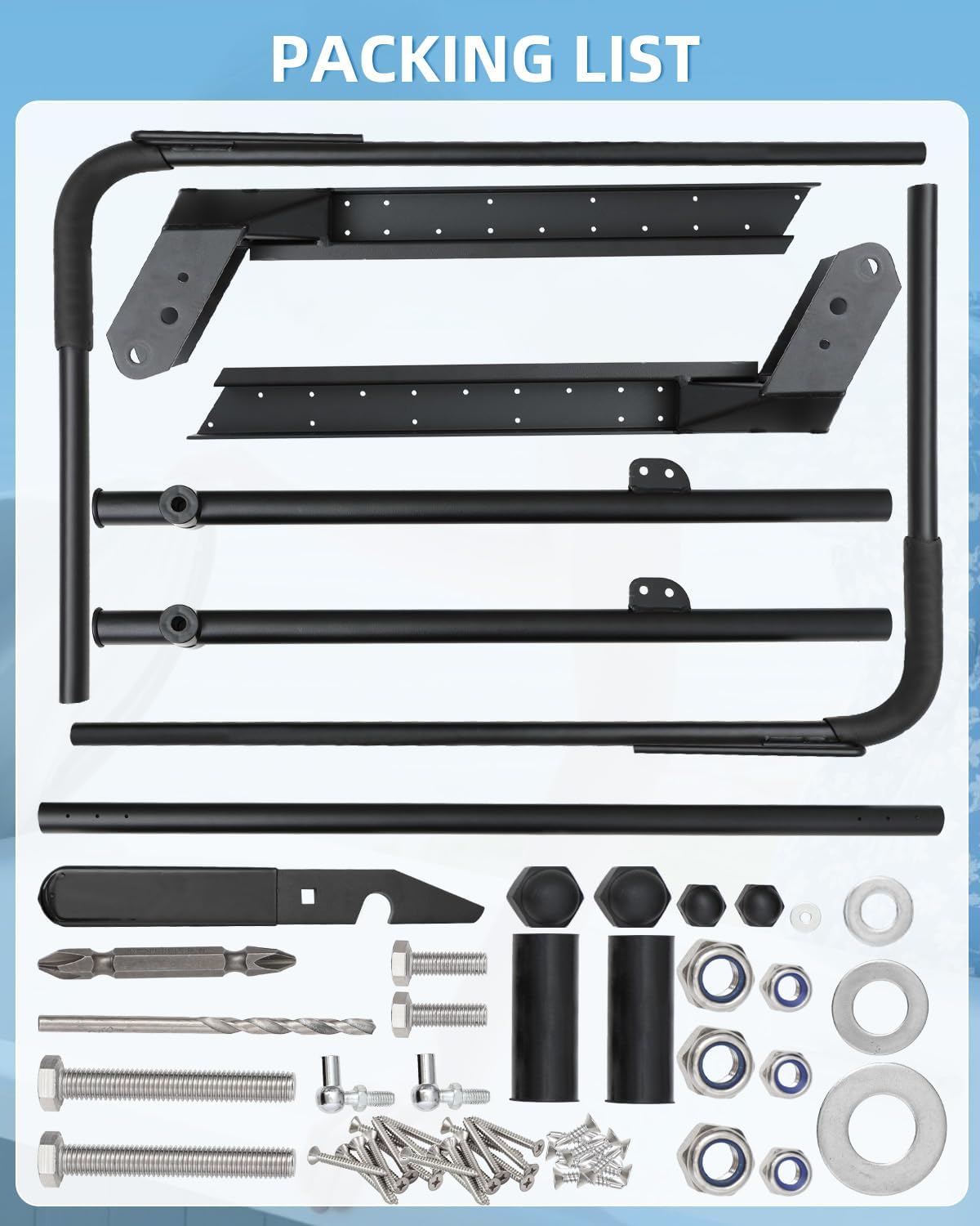 Hydraulic Hot Tub Cover Lifter, Dual-Coated Rust Resistant, Adjustable Reinforced Brackets, Fits 71'-97' W, 36'-46' H