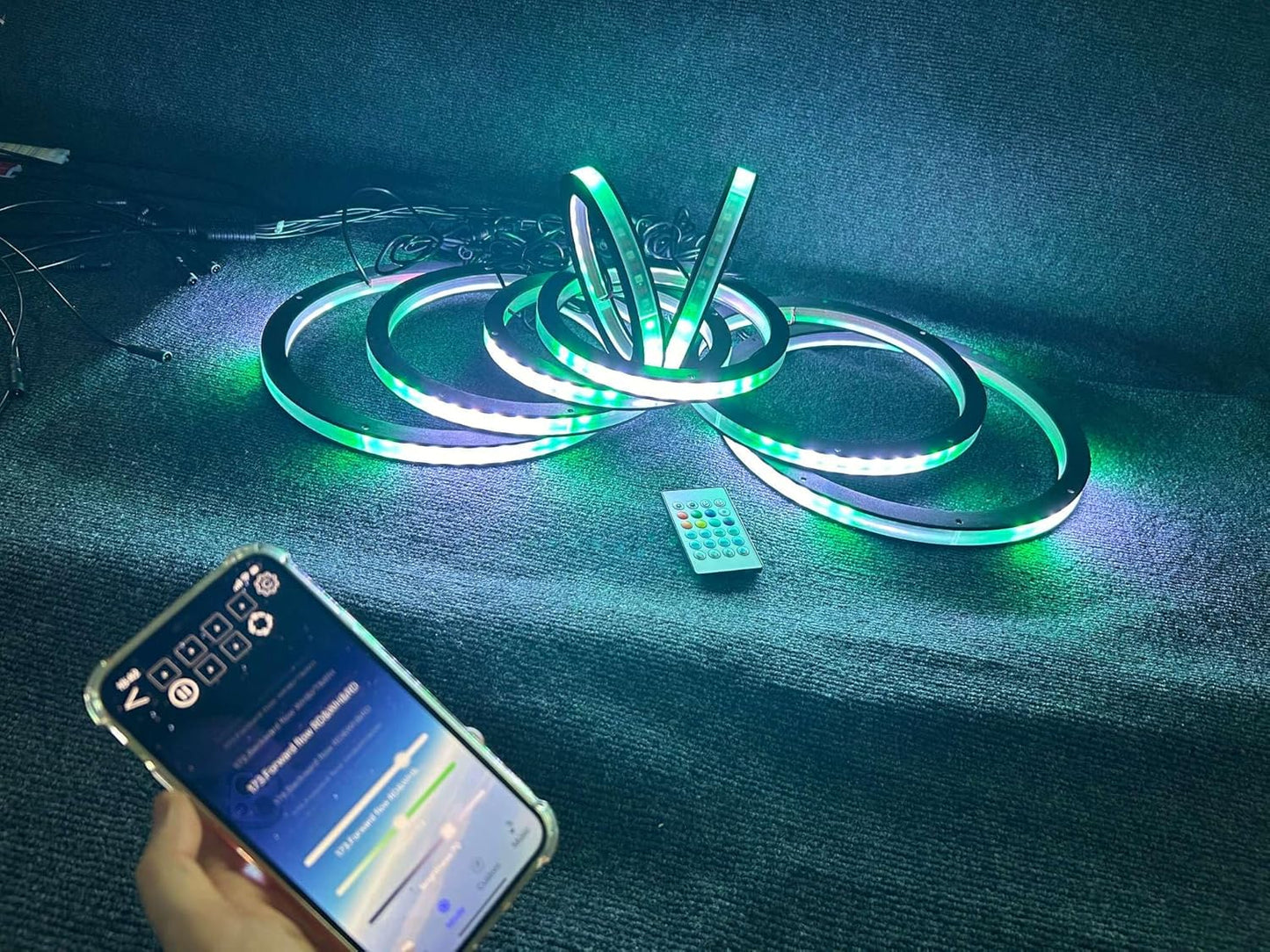 8 PCS 6.5' RGB Multi-Color LED Speaker Rings Lights for Car & Truck Audio, with RF Remote & Bluetooth Control