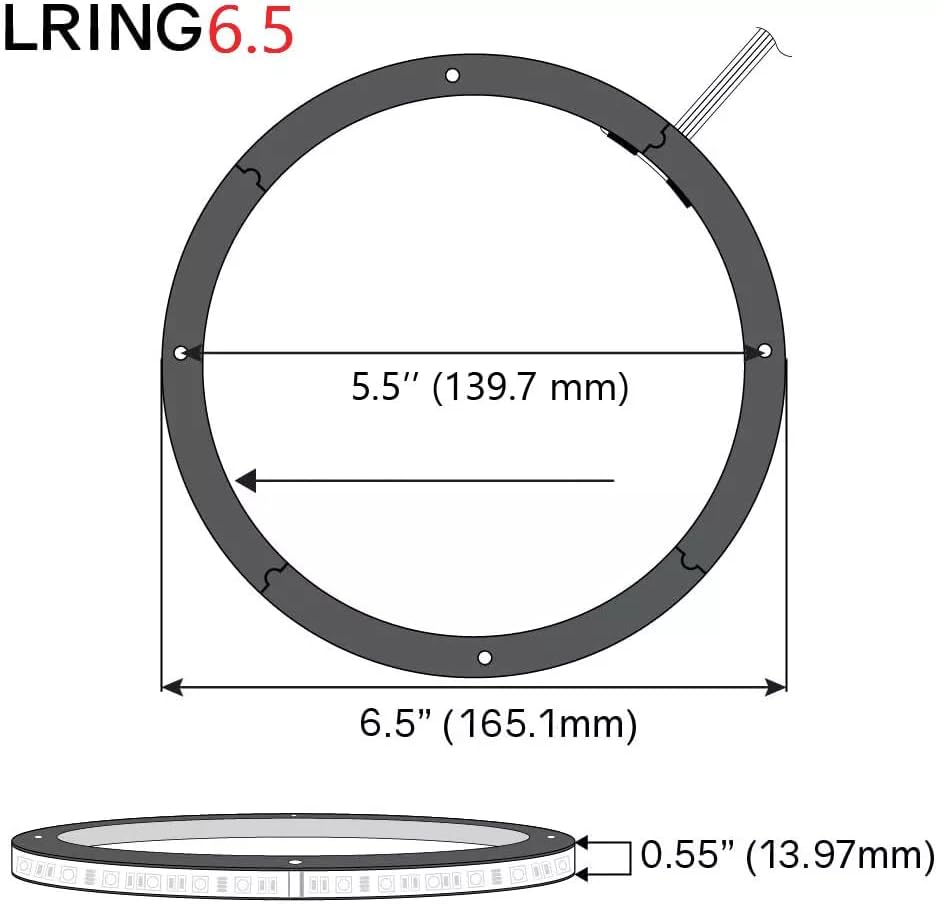8 PCS 6.5' RGB Multi-Color LED Speaker Rings Lights for Car & Truck Audio, with RF Remote & Bluetooth Control