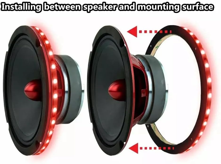 8 PCS 6.5' RGB Multi-Color LED Speaker Rings Lights for Car & Truck Audio, with RF Remote & Bluetooth Control