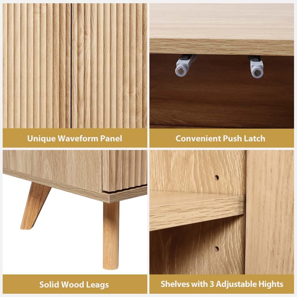 Accent Storage Cabinet, Modern Accent Buffet Cabinet with Adjustable Shelves, Freestanding Sideboard