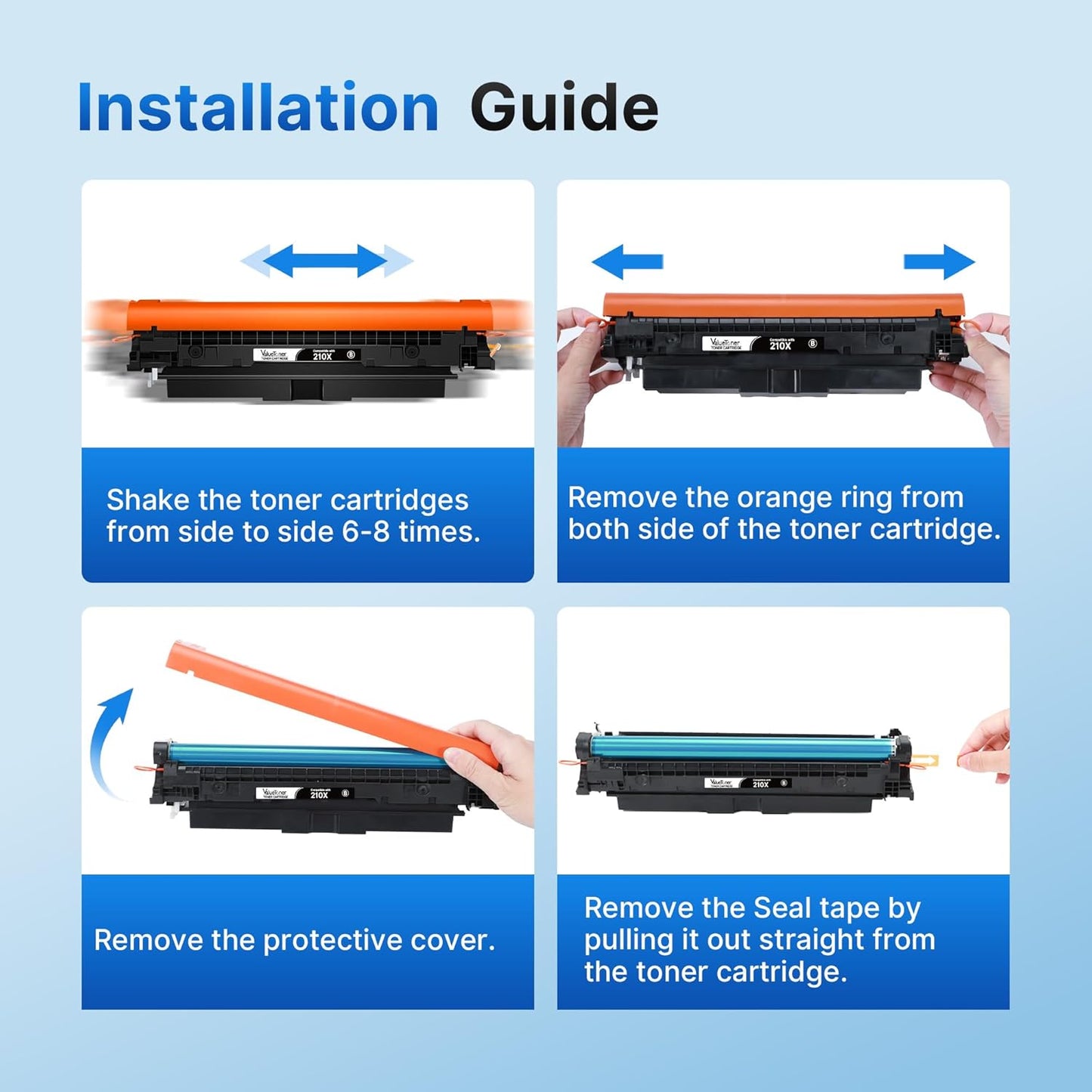 =210X Toner Cartridges 4 Pack (with Chip) - Replacement for HP 210X 210A Toner Cartridges for HP Color LaserJet Pro