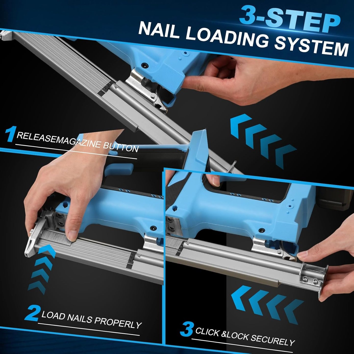 Cordless 18 Gauge Brad Nailer, 2-in-1 21V Nail Gun with 2×2.0Ah Batteries & Charger, Adjustable Depth, Nail Included
