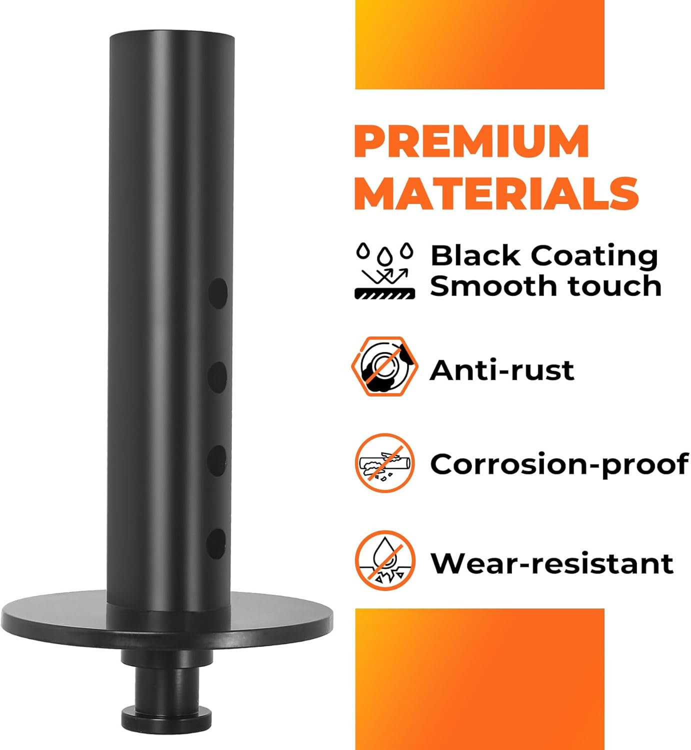 5th Wheel to Gooseneck Adapter, 30,000 lbs Capacity Coupler for 4' Round Tube Trailers, Black Powder Coat