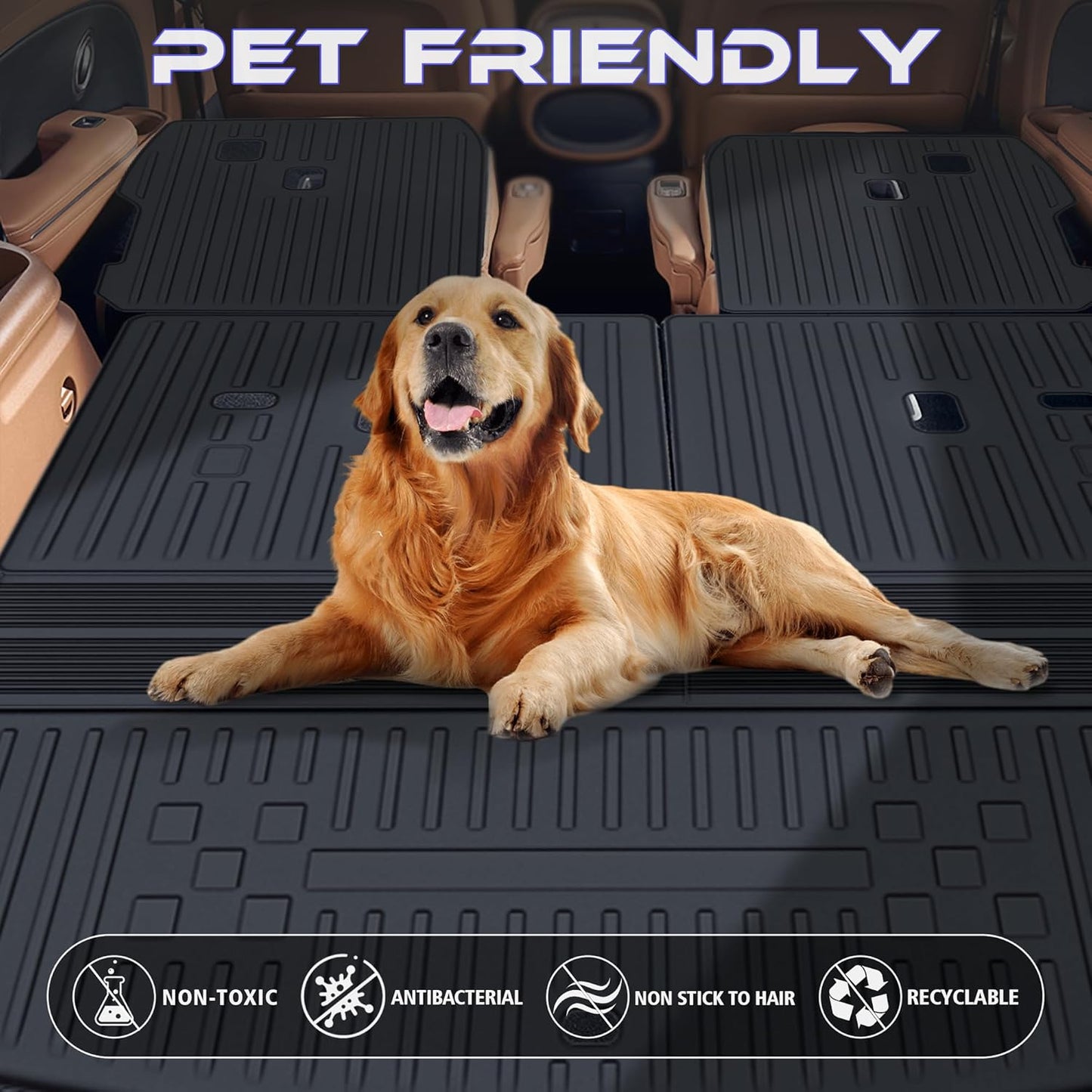 Floor Mat Set for 2024 2025 2026 Hyundai Santa Fe 6-Seat (Fuel) Include Floor Mats & Trunk Liner & Backrest Mat