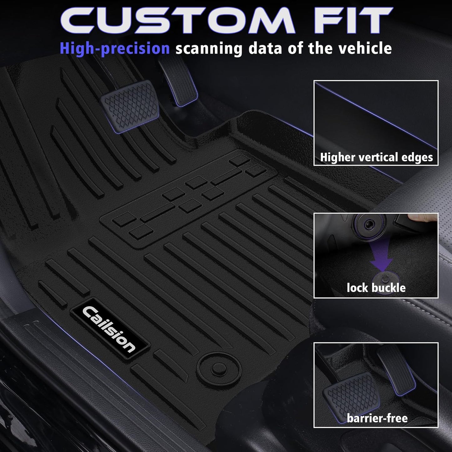 Floor Mat Set for 2024 2025 2026 Hyundai Santa Fe 6-Seat (Fuel) Include Floor Mats & Trunk Liner & Backrest Mat