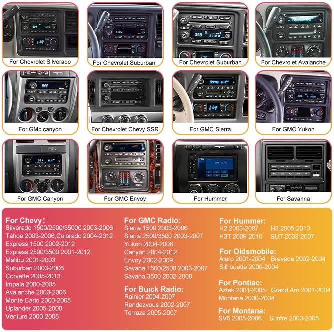 Android Car Radio 2GB+64GB for Chevrolet, GMC, Hummer, Savanna 2003-2006 with 7 inch Touch Screen