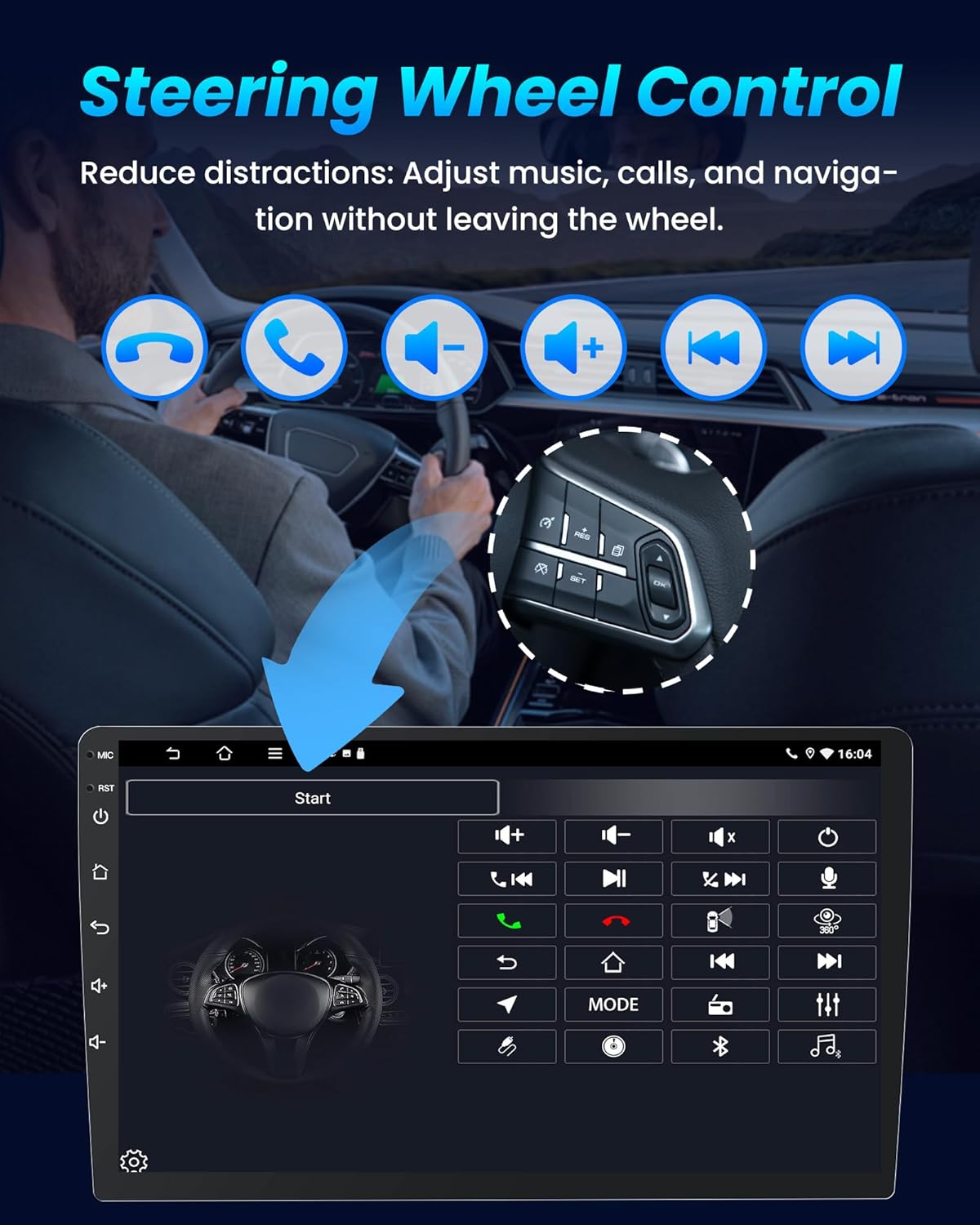 Radio for 2007-2013 Chevy Tahoe: Suburban GMC Yukon, 9' Touch Screen Wireless Carplay Android